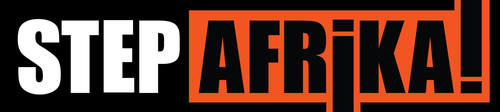 White text "STEP" next to black text "AFRIKA!" inside an orange rectangle.